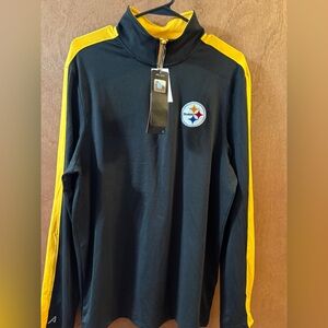 Black and Yellow Long Sleeve NFL Steelers 1/4 zip Pullover Men’s M